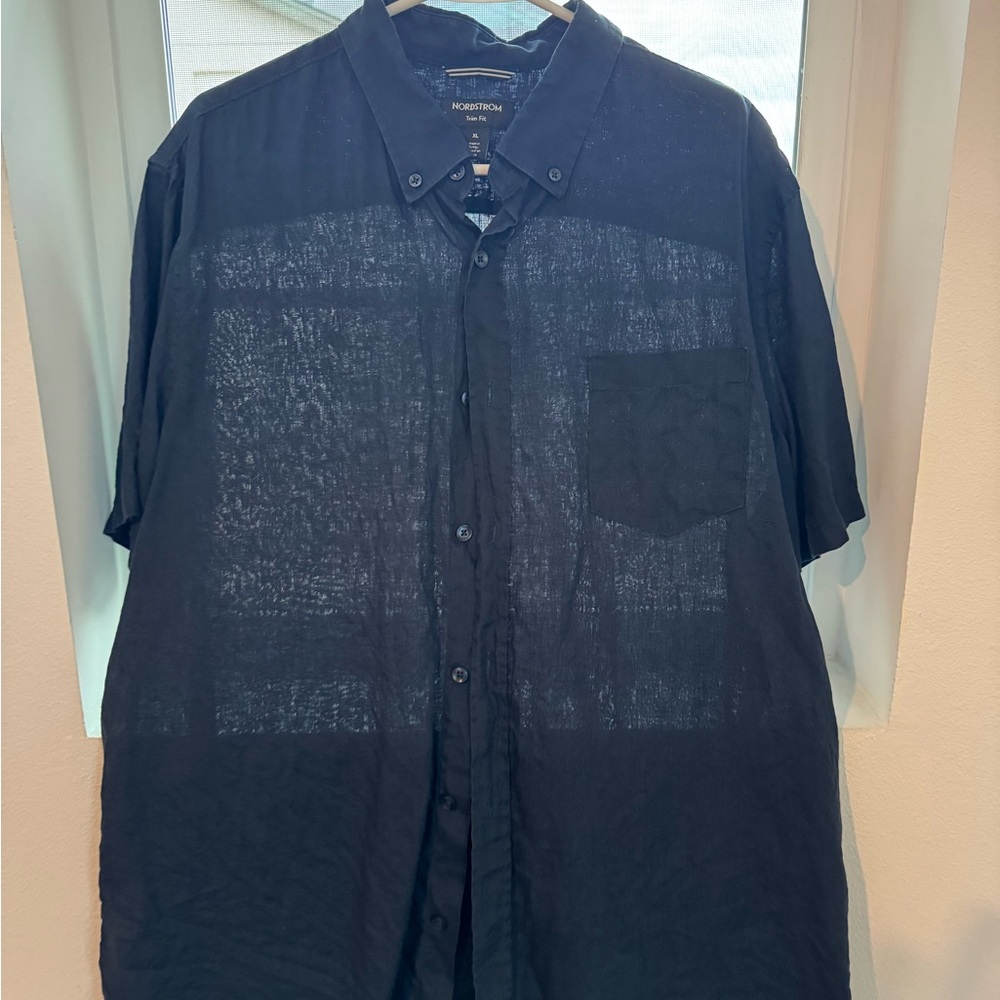 Nordstrom Men's Black Casual Button Down Shirt